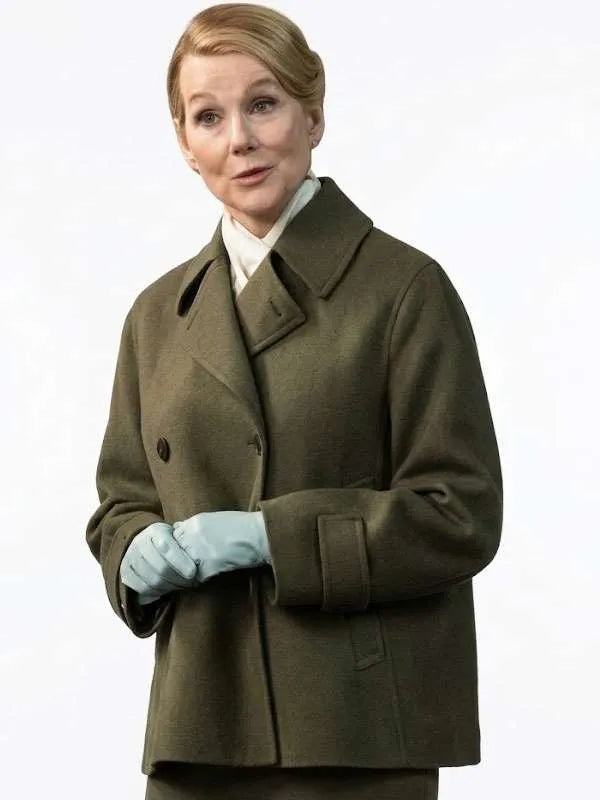 Lanterns 2026 Laura Linney Green Coat