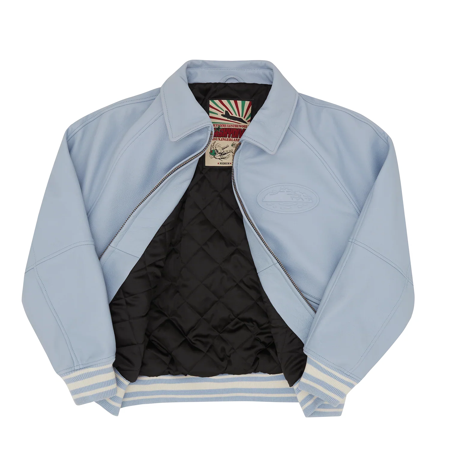 Corteiz Leather Jacket Blue
