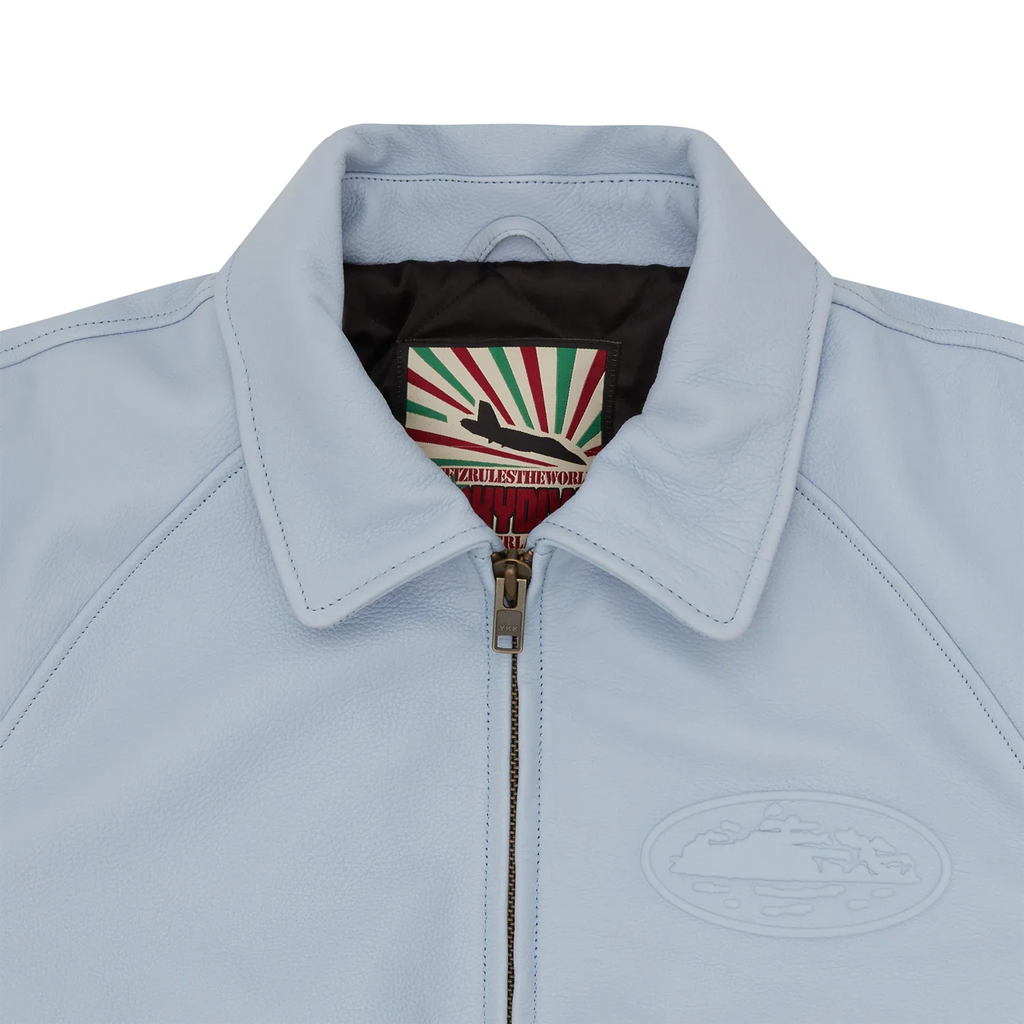 Corteiz Leather Jacket Blue