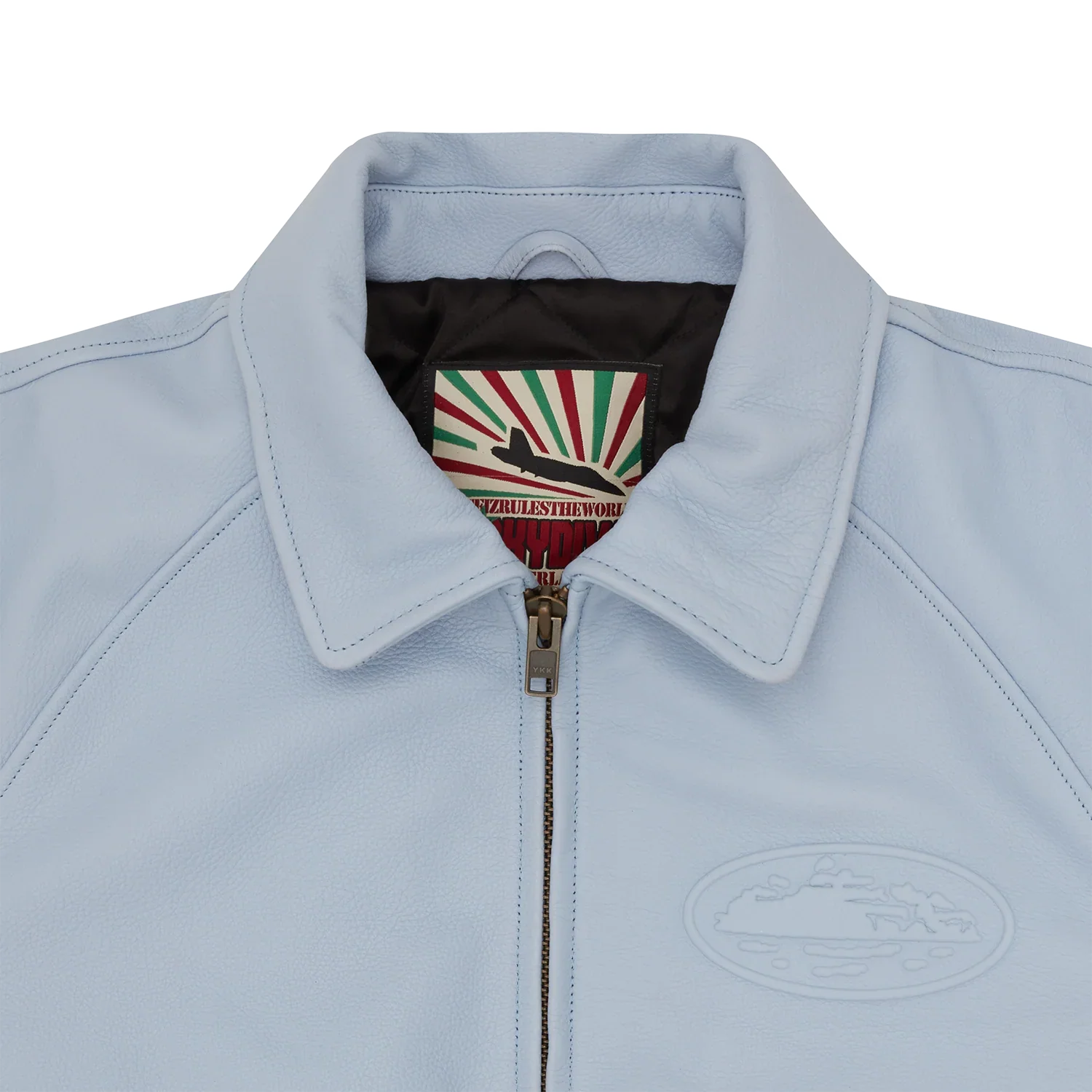 Corteiz Leather Jacket Blue