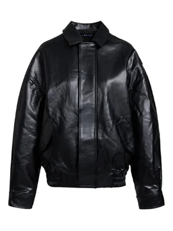 Lioness-Kenny-Leather-Bomber-Jacket-Black