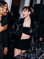 Lisa Bvlgari Serpenti Infinito After Party Black Coat