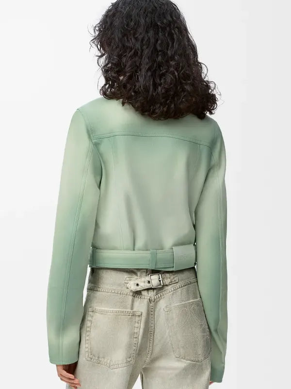 Loewe Suede Jacket Green