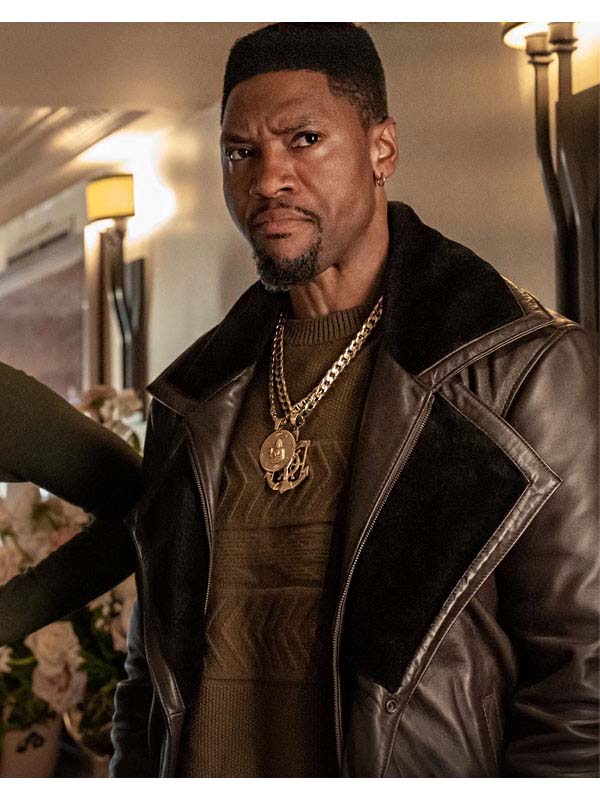 London Brown Power Book III Raising Kanan S05 Shearling Leather Jacket