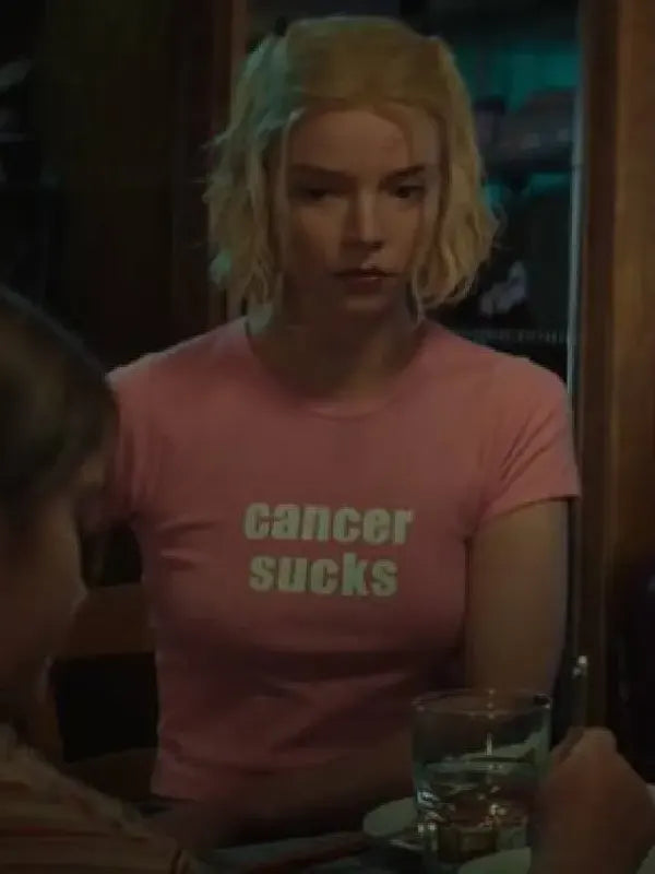 Lucky S01 Anya Taylor-Joy Cancer Sucks Pink Top