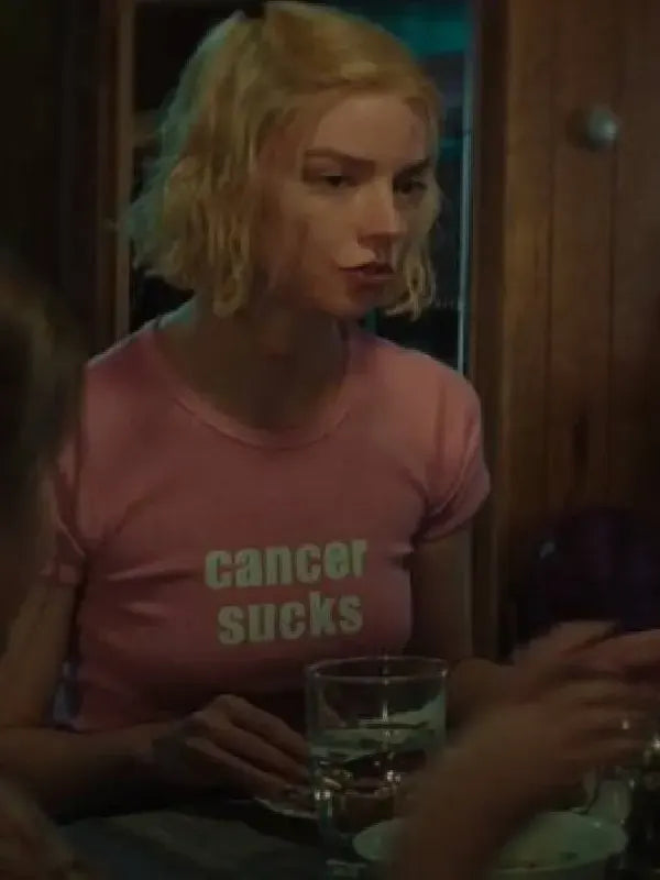 Lucky S01 Anya Taylor-Joy Cancer Sucks Pink Top