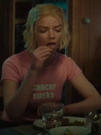 Lucky S01 Anya Taylor-Joy Cancer Sucks Pink Top