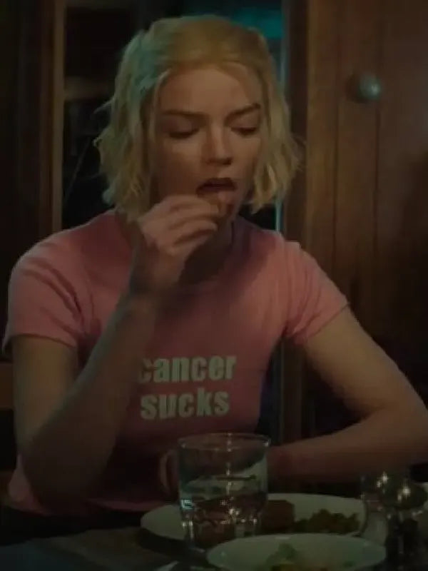 Lucky S01 Anya Taylor-Joy Cancer Sucks Pink Top