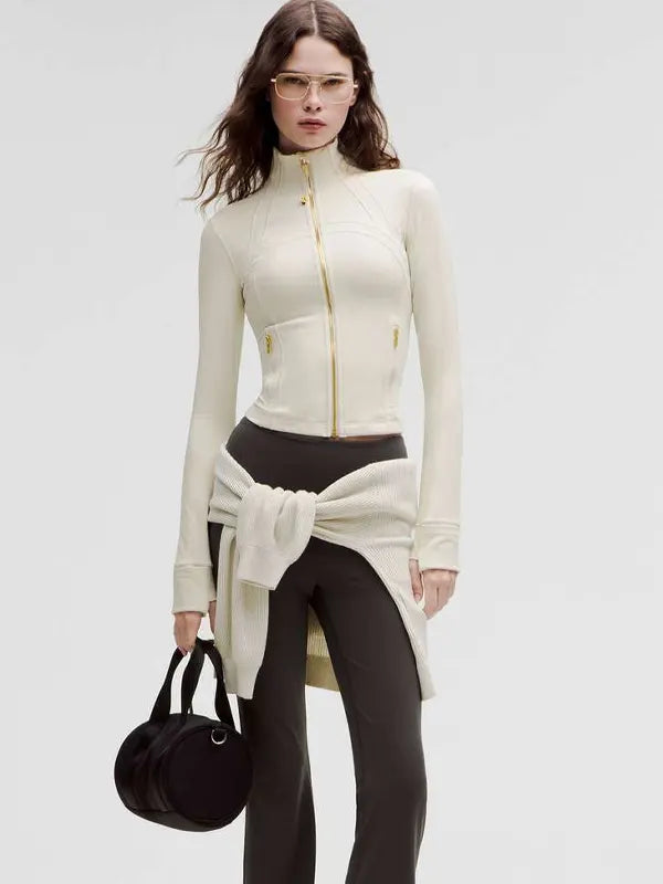 Lululemon Bbl Jacket White Gold Zipper
