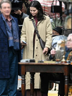 Only Murders In The Building S06 Selena Gomez Beige Coat