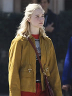 Margo’s Got Money Troubles 2026 Elle Fanning Brown Cotton Jacket
