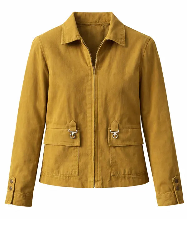 Margo’s Got Money Troubles 2026 Elle Fanning Brown Cotton Jacket
