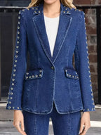 Margo’s Got Money Troubles 2026 Michelle Pfeiffer Blue Denim Blazer
