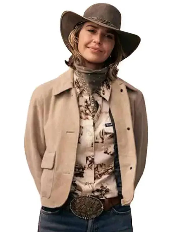 Marshals 2026 Arielle Kebbel Suede Jacket
