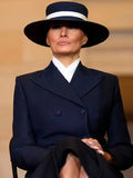 Melania Trump 2026 Black Long Coat