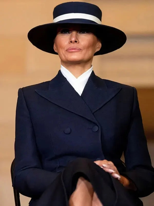 Melania Trump 2026 Black Long Coat