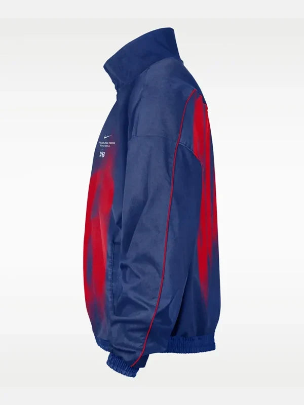 Philadelphia 76ers Nike Blue Woven Basketball Jacket