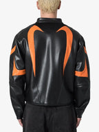 Black Cropped Racer Jacket
