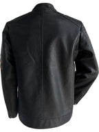 Bleu Grandeur Black Leather Jacket
