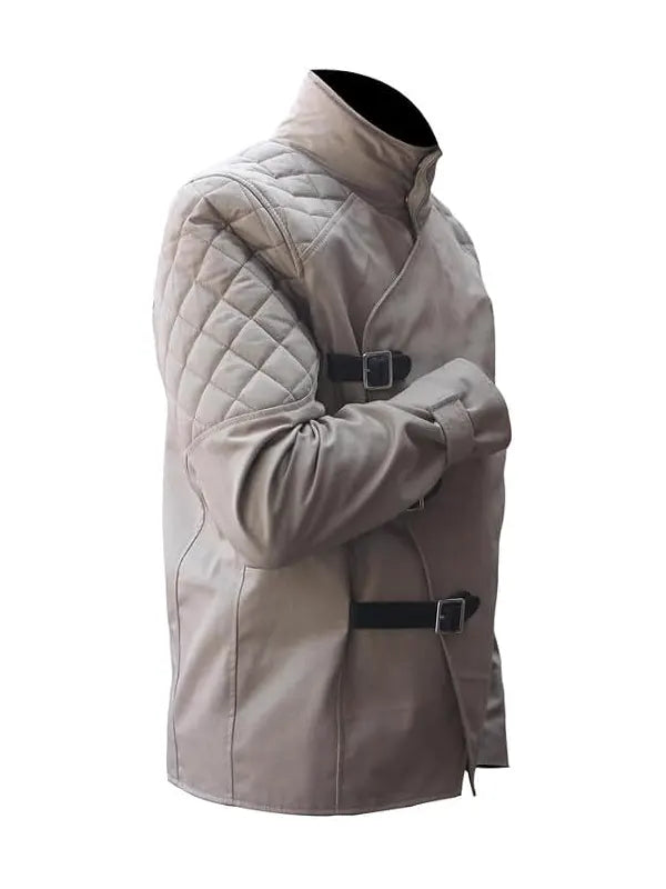 Men's Beige Jedi Cosplay Jacket - 80s Halloween Costume Outfit