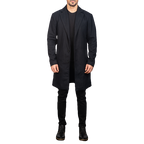 Petrillo Wool Singled Breasted Coat, Black Zing Apparel