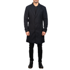 Petrillo Wool Singled Breasted Coat, Black Zing Apparel