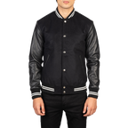 College Varsity Jacket Men, Black Zing Apparel