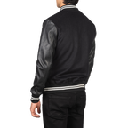 College Varsity Jacket Men, Black Zing Apparel