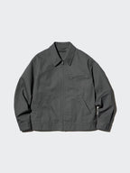 Men’s grey blouson jacket Uniqlo lightweight zip-up

