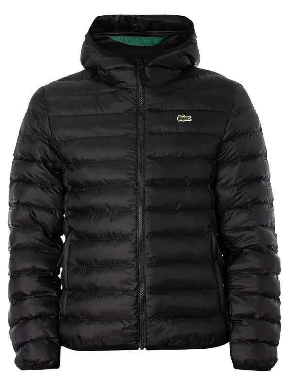 Mens Lacoste Puffer Jacket Black
