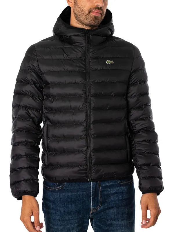 Mens Lacoste Puffer Jacket Black