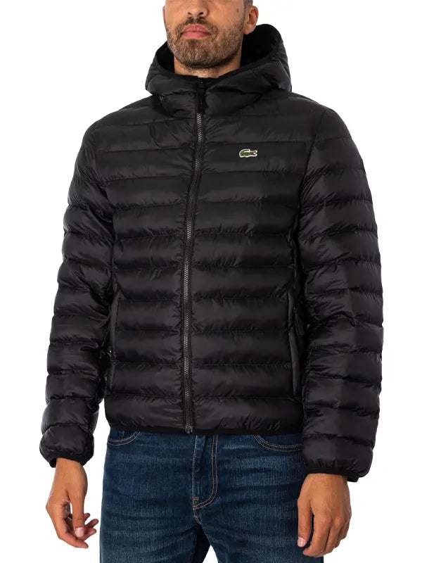 Mens Lacoste Puffer Jacket Black