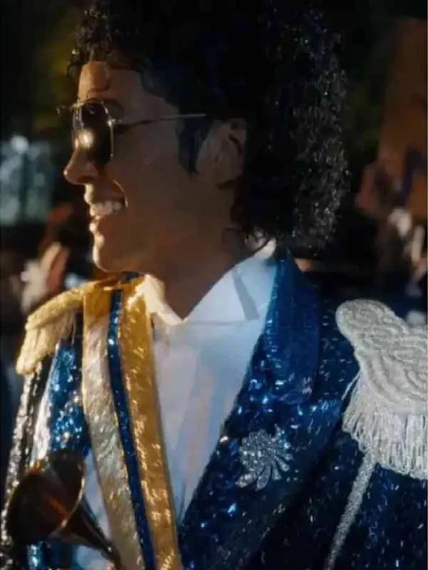 Michael 2026 Jaafar Jackson Blue Sequin Jacket