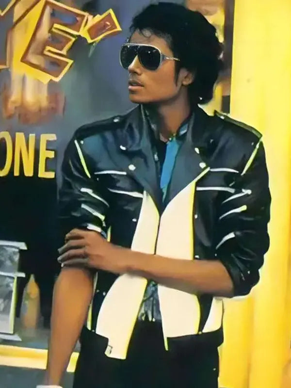 Michael Jackson Black And White Leather Jacket