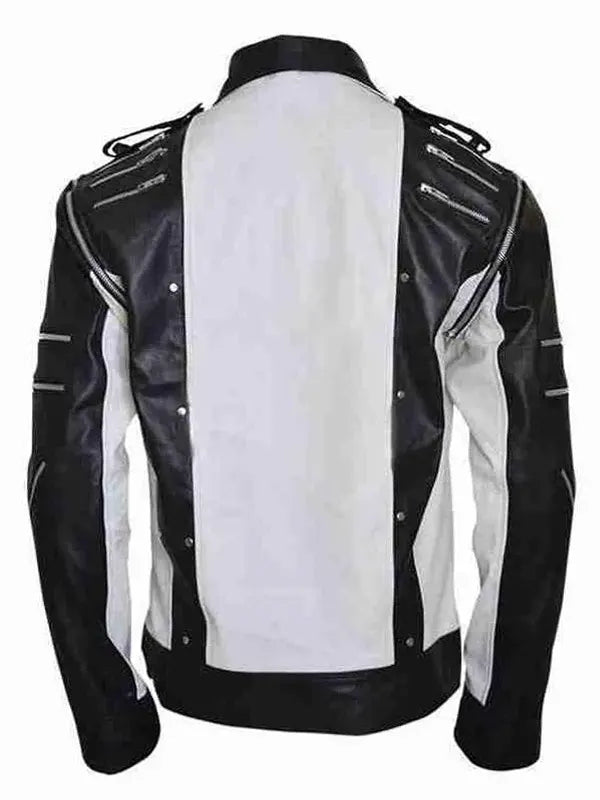 Michael Jackson Black And White Leather Jacket