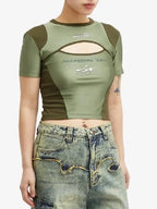 Mika Abdalla Off Campus S1 Cut Out Racing Green T-Shirt