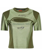 Mika Abdalla Off Campus S1 Cut Out Racing Green T-Shirt