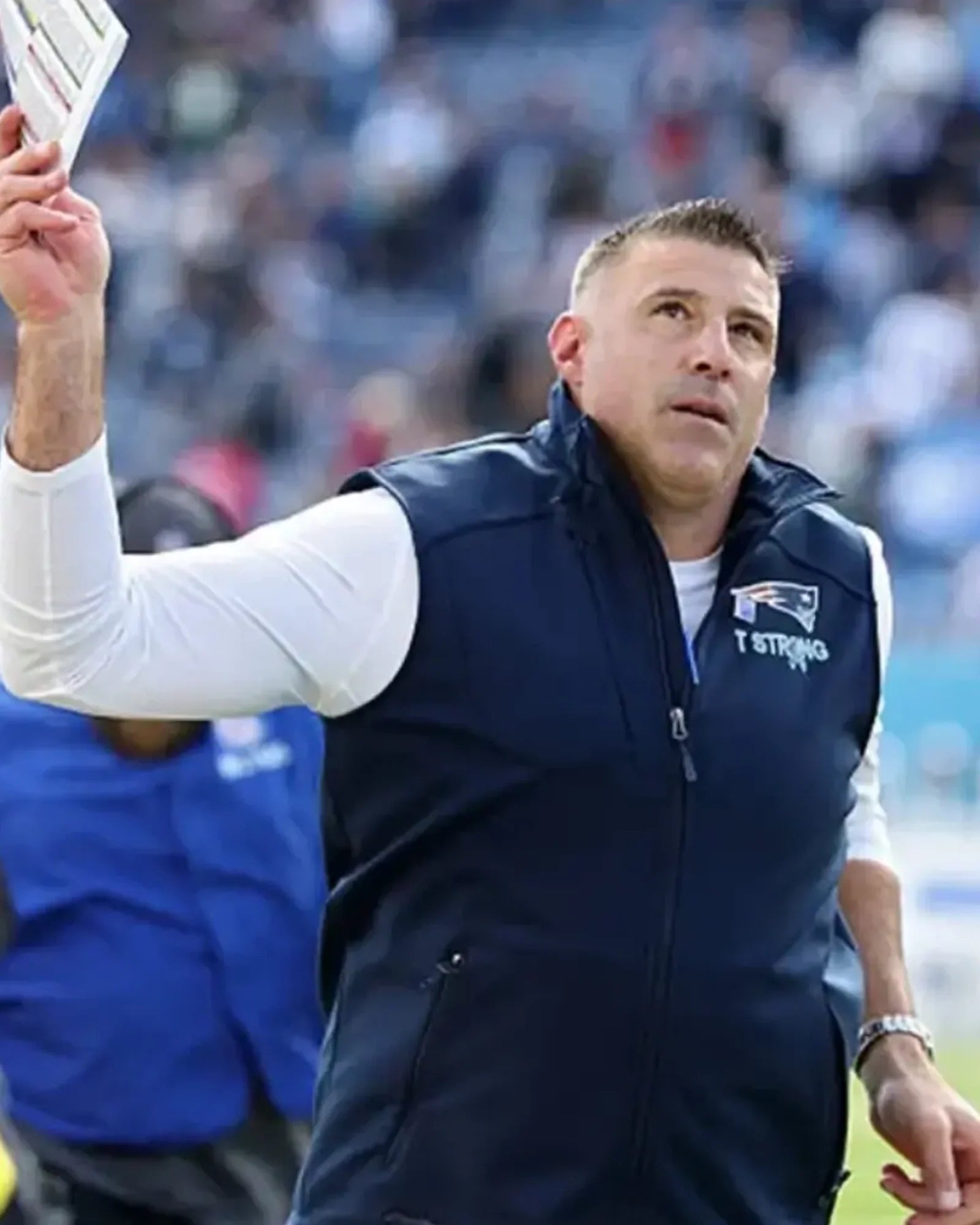 Mike-Vrabel-New-England-Patriots-2025-Blue-Vest