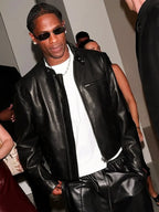 Milan Fashion Week Travis Scott Black Leather Jacket