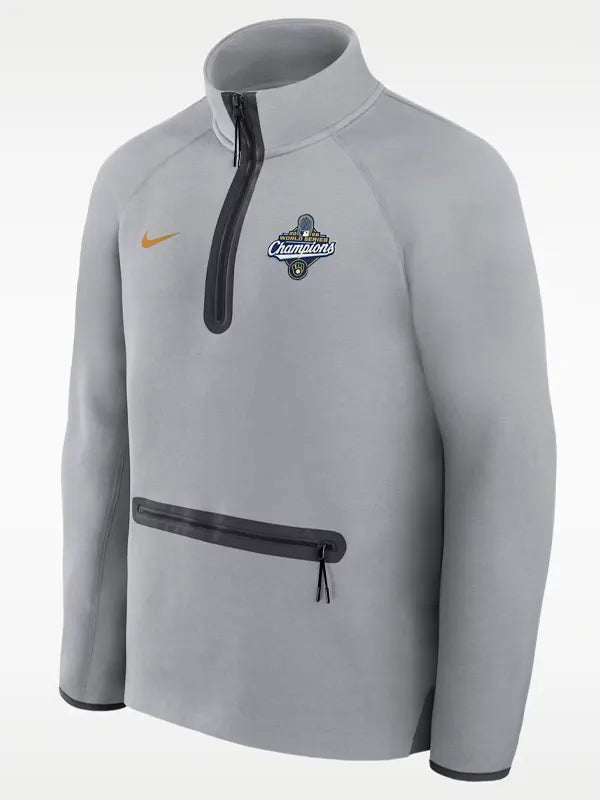 Milwaukee Brewers World Series Champions Tech Fleece Raglan Half-Zip Pullover Top