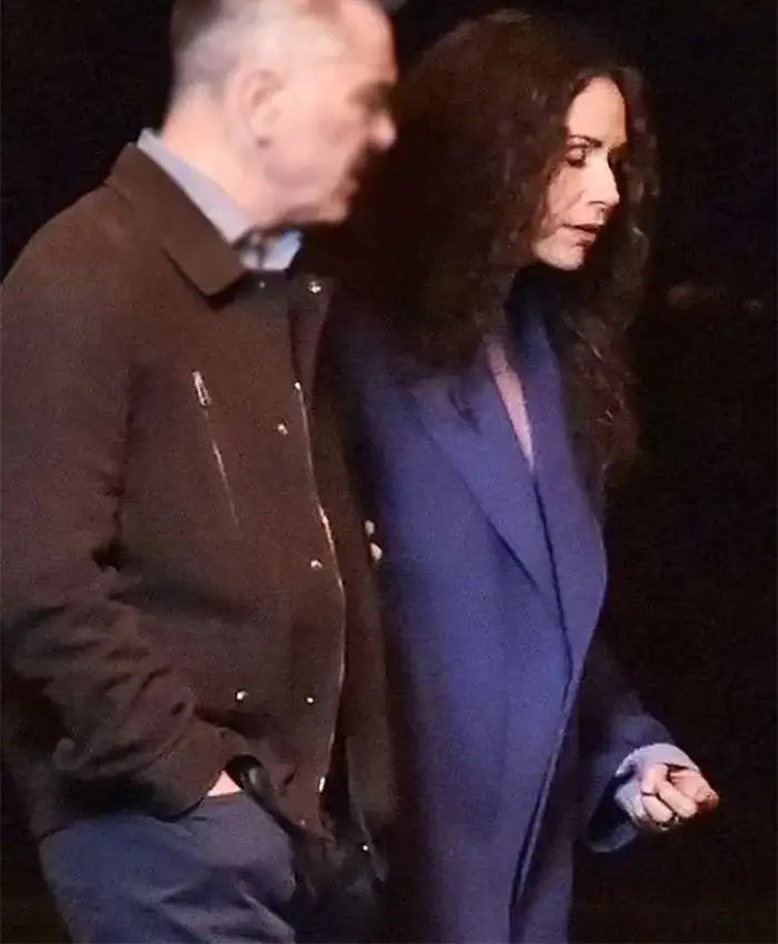Minnie Driver Run Away S01 Blue Wool Coat