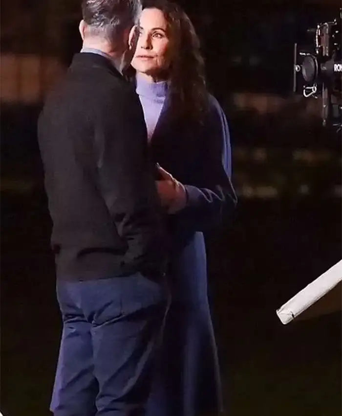 Minnie Driver Run Away S01 Blue Wool Coat