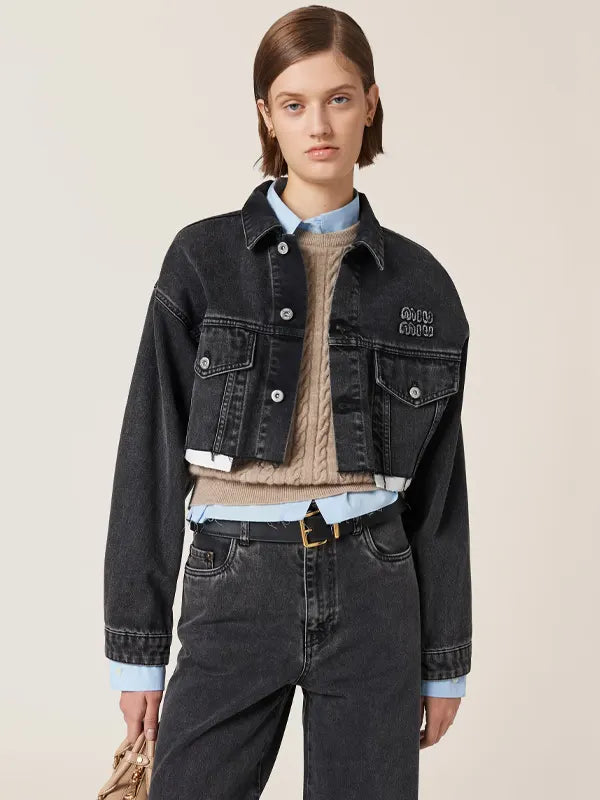 Miu Miu Denim Jacket Black