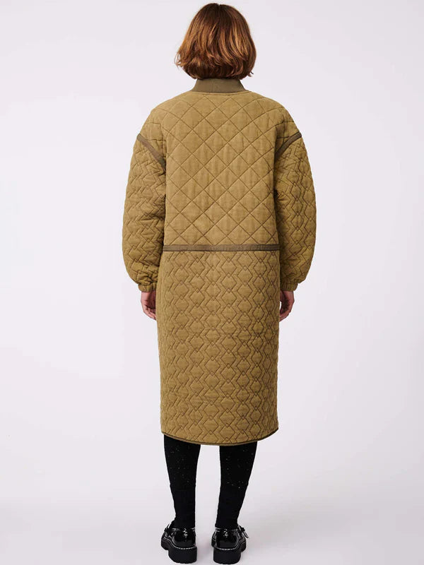 Mix-Stich-Long-Womens-Quilted-Coat