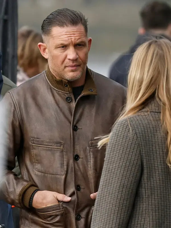Mobland S02 Tom Hardy Brown Leather Jacket