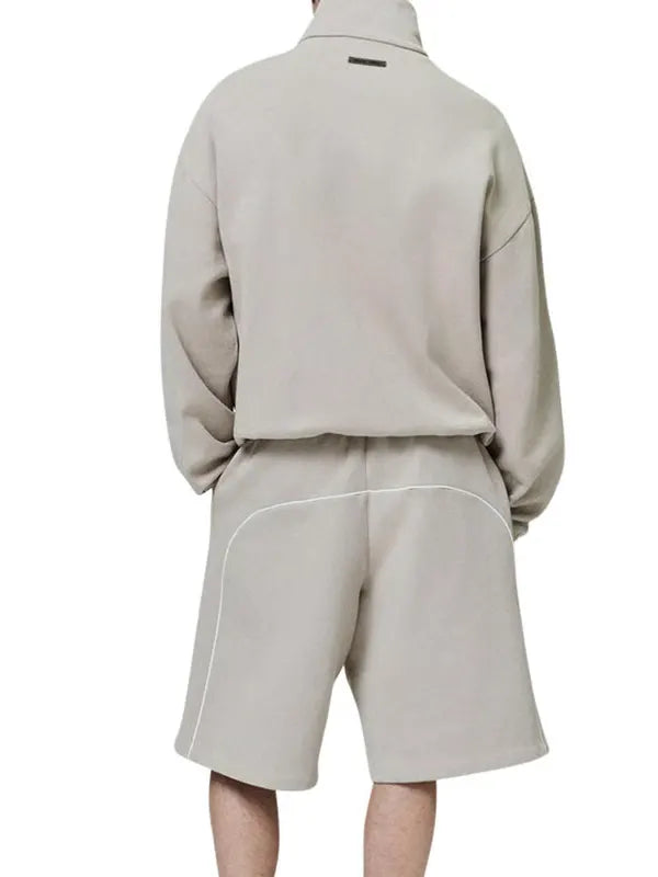 Modern Fleece Track Jacket With Piping