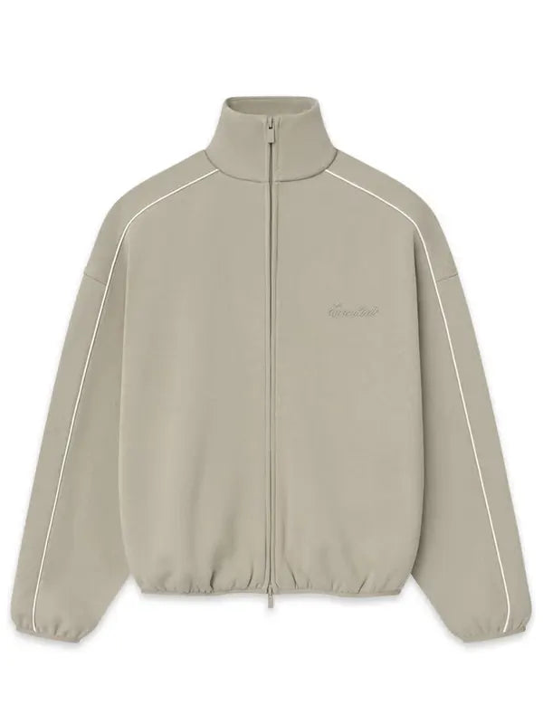 Modern Fleece Track Jacket With Piping