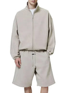 Modern Fleece Track Jacket With Piping