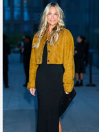 Molly-Sims-Khaite-Fashion-New-York-Camel-Brown-Suede-Jacket