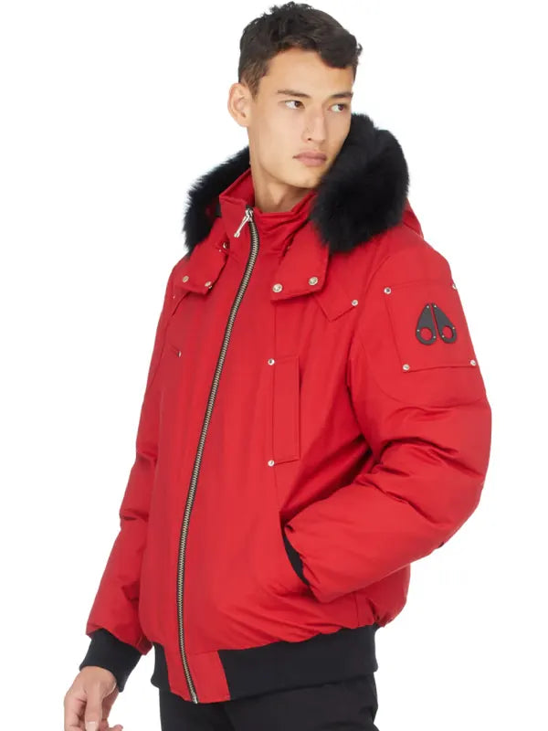 Moose Knuckles Red Fur Jacket